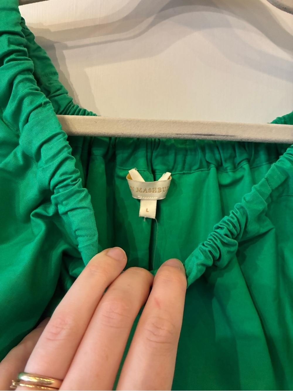 Off-Shoulder Ruffle Mini Dress - Green - Picture 3 of 3
